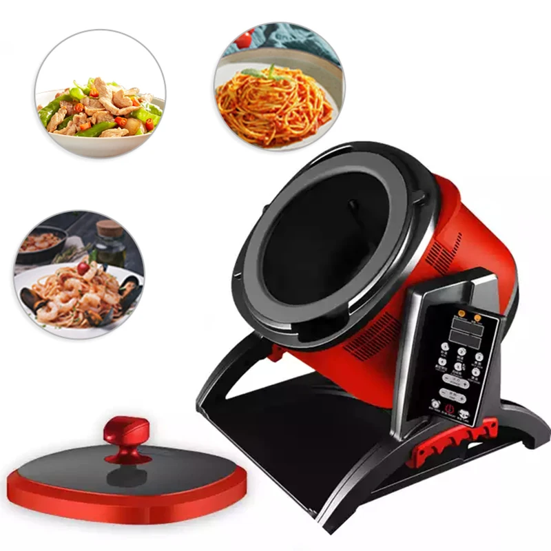 Intelligent Stir Fry Chicken Meat Cooking Mixer Machine Robot Fried Rice Fast Food Machine 2200w Cooking Robot Wok Food Cooker