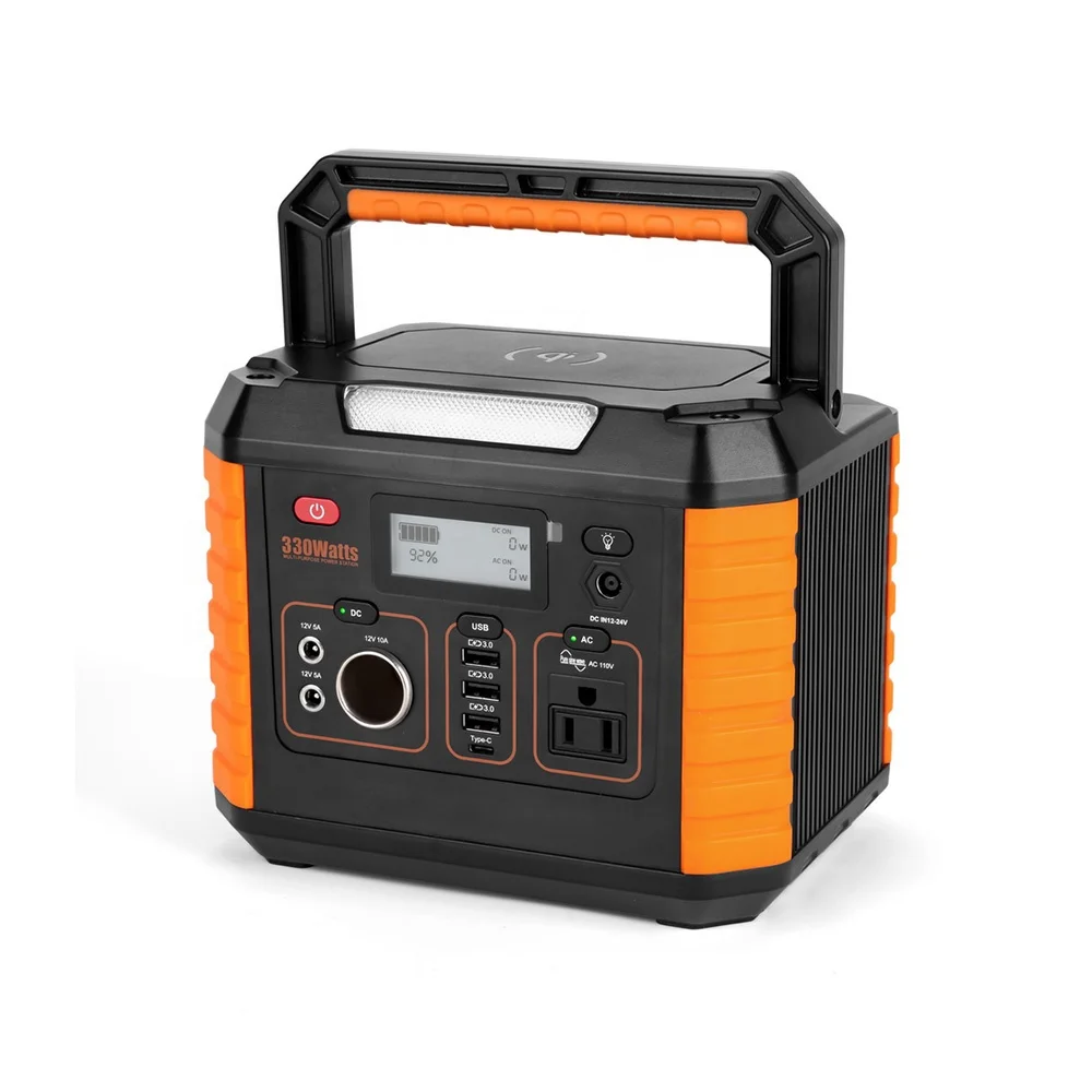 300Wh 330W backup lithium battery for Outdoor RV/Van camping/Emergency/CPAP/Phone