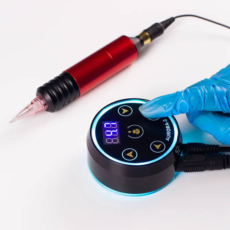 Оптовая продажа, новый модернизированный блок питания с цифровым ЖК-дисплеем и сенсорным экраном Mini Aurora 2 для татуировок, подходит для всех тату-машинок