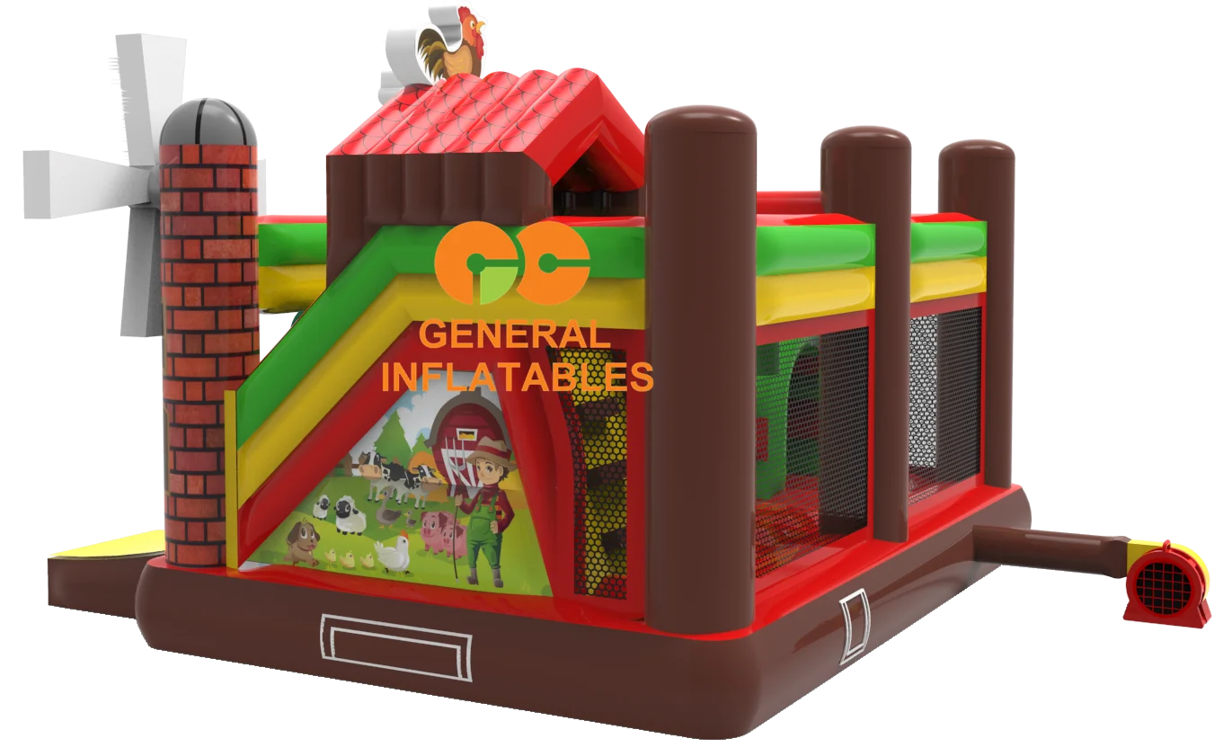 Commercial grade tough vinyl bounce house for sale. Farm inflatable combo , is perfect for unisex