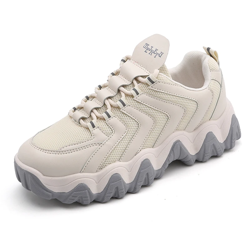 
New Style Sponge Cake Shoes Thick-Soled Non-Slip Dad Shoes Back Pull Loop Easy To Wear Casual Sports Shoes 