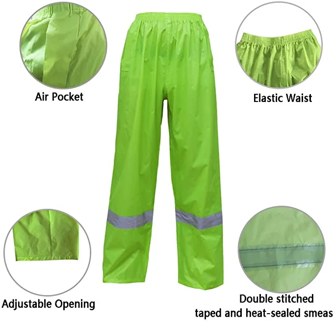 New arrival factory wholesale basic industry waterproof polyester PVC qualified reflective working rainsuit traje de lluvia
