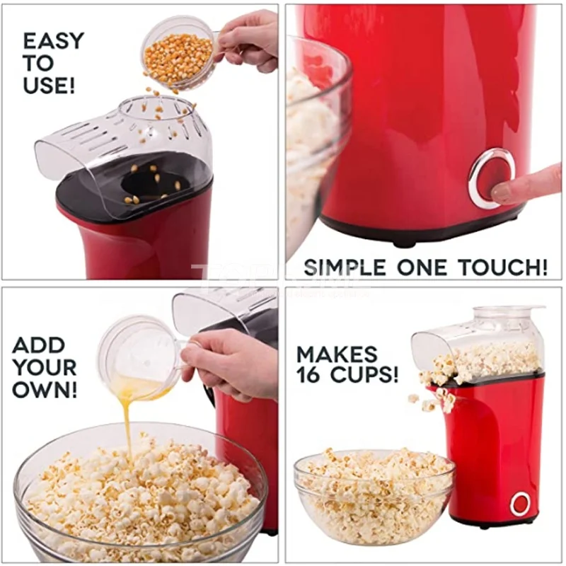 1400W  Amazon Hot Sell Hot Air Popcorn maker Electric Automatic popcorn maker