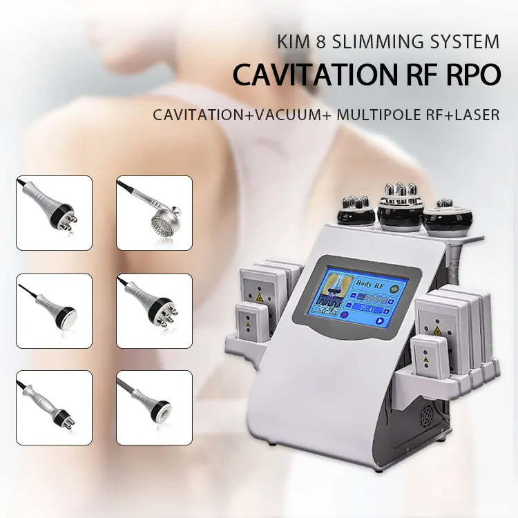 Hot Sell 6 In 1 Multifunction  40k Cavitation Vacuum Machine Fast Delivery Body Rf Slimming Fat Reduce Beauty Salon Use