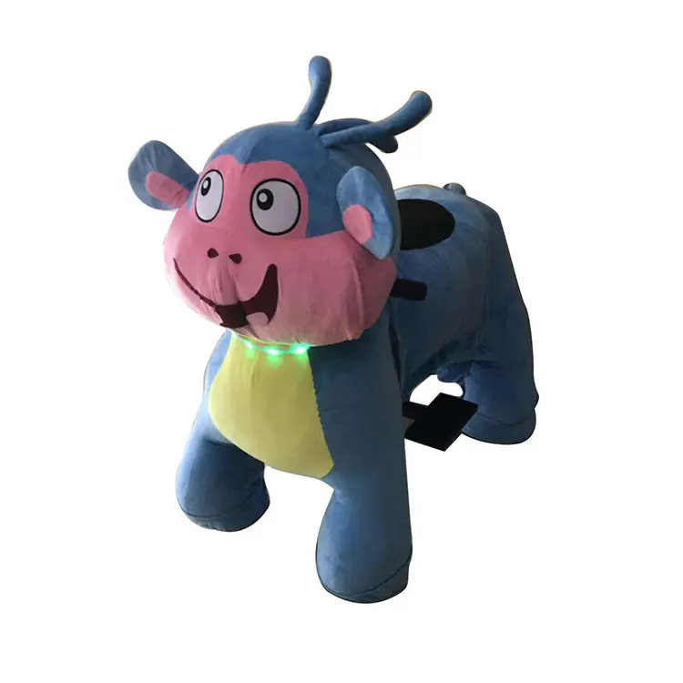 Battery walking animal ride on toy plush stuffed car baby scooter made in China