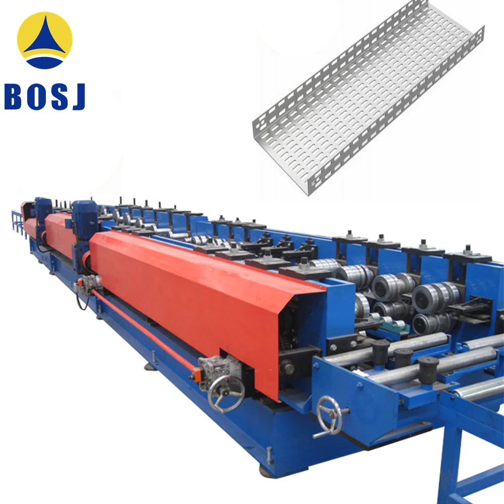 Fully Automatic Industrial Construction Cable Tray with punching cold roll forming machine Trunking Ladder for Cable Management