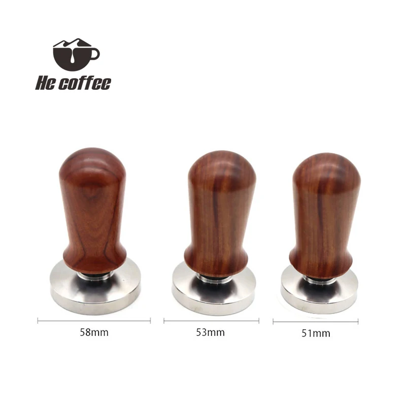 58mm Calibrated Espresso Coffee  Tamper Coffee Maker For Barista Wooden Handle Tamper