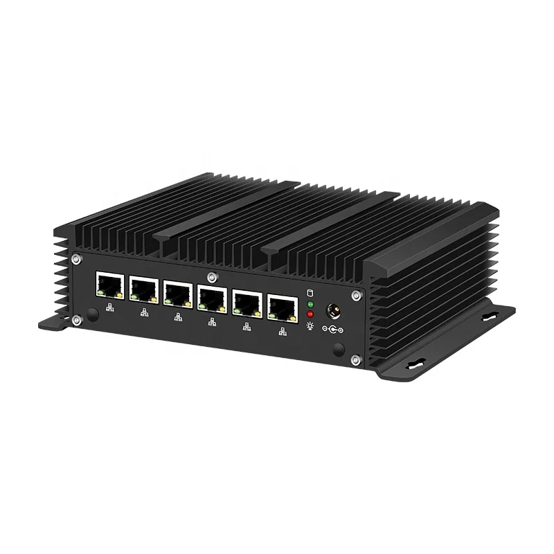 10th Gen i5 6 Lan non POE Rugged Fanless Industrial Mini PC 12V Win10 Linux Firewall pfsense Router Micro Computer Server AES-NI