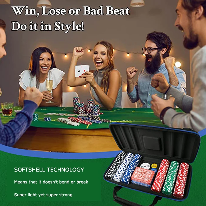 Easy carry hot sell OEM design empty case eva hard 300pcs jetton poker casino chips case