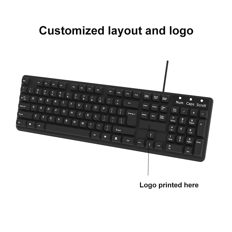 Wholesale Best Cheap Ergonomic Multi Language Layout USB Wired Office Keyboard For Computer Laptop