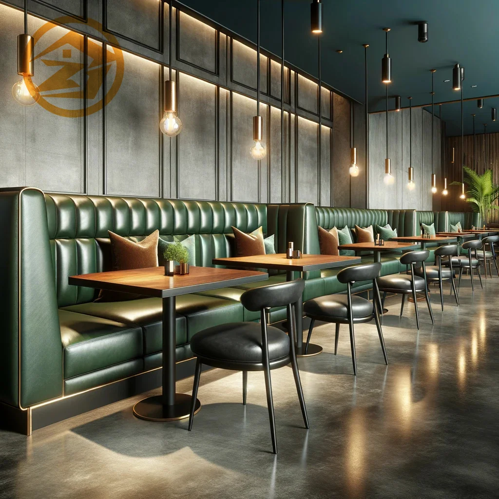 Industrial pub vintage cheap-restaurant-booths brown leather canteen lounge booth sofa vip karaoke booth for restaurant