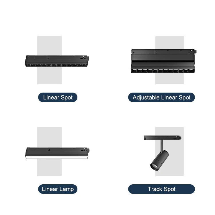  Magnetic Track Spotlight 48V CE RoHS Aluminum LED COB Commercial System Light for Office