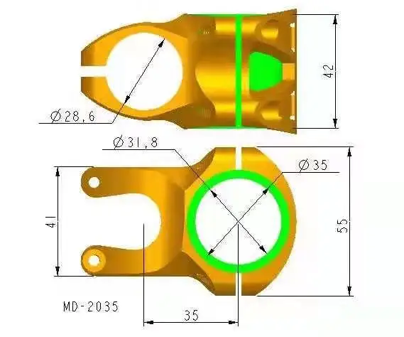 Factory Direct Wholesale Price CNC Machining Aluminum Alloy 35mm Mountain Bike Stem