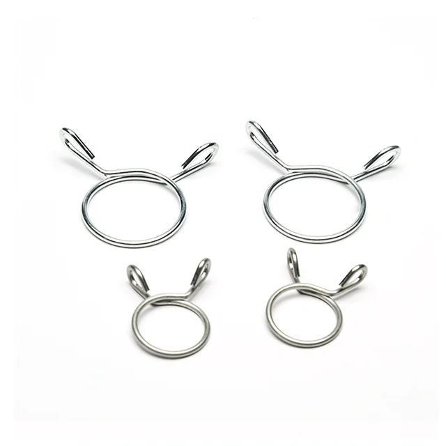 Factory custom galvanize metal fuel hose stainless steel single wire torsion spring hose clip hose clamp for car