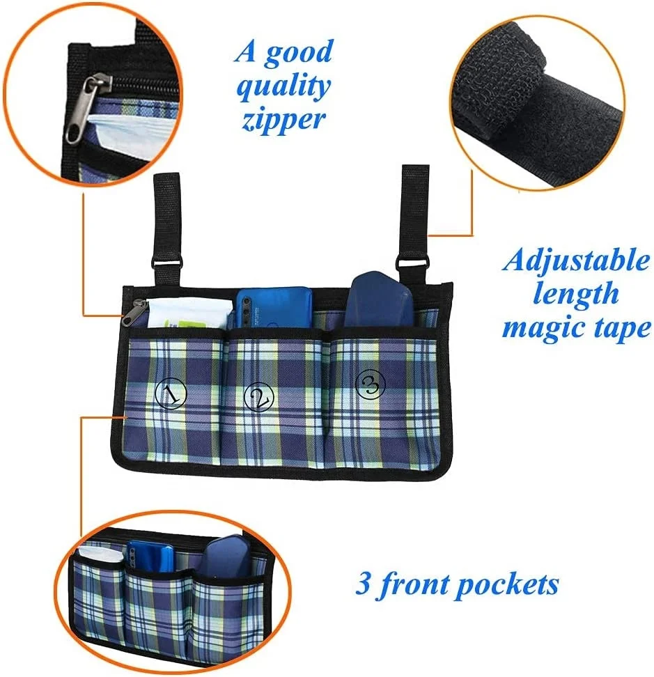 Аксессуары для инвалидных колясок Topfeng, водонепроницаемые сумки для инвалидных колясок, органайзеры для хранения на спине, подлокотники, карман-Органайзер