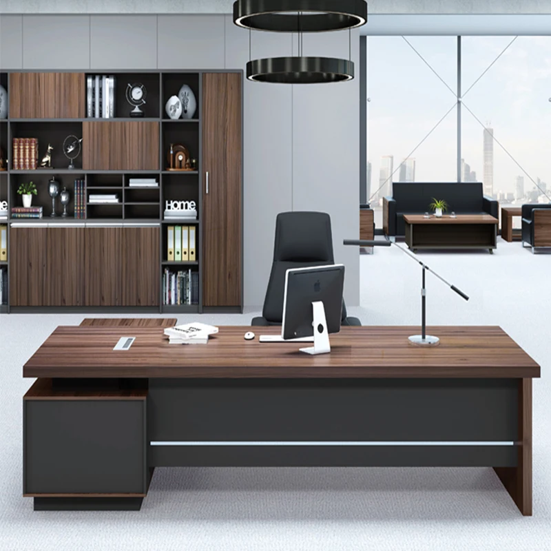 Chuangyue Modern large L-shaped boss desk medium density fiber wood is suitable for school offices