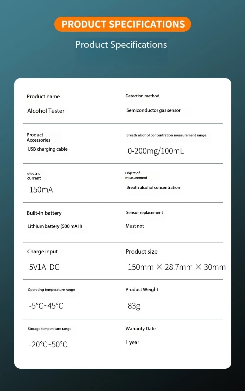 2024 New Item Fast Checking Pump Suction Consumer Alcohol Tester Portable Digital Screen Breath Alcohol Tester
