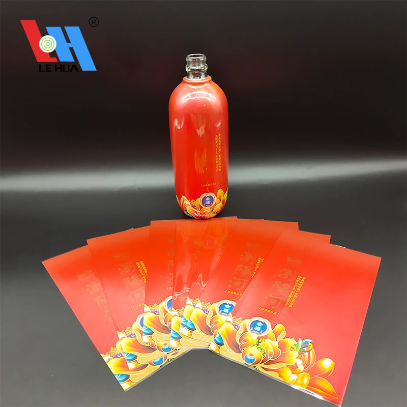 PVC/PET Shrink Sleeve Label Beautifully Packaged Wine Bottle A Custom Metal Feeling Plastic Film