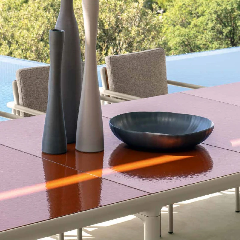 WESOME Metal Set Anti-corrosion Aluminum Dining Chairs and Tables Hotel Patio Furniture Garden Dining Table