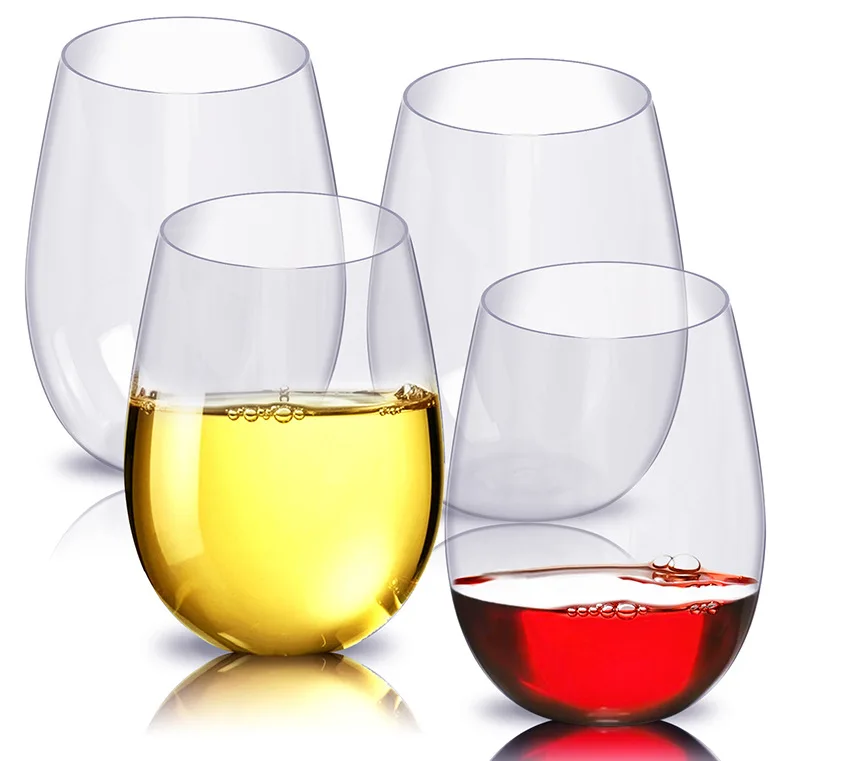 10 oz 16oz Wholesale Bpa Free Drinking Stemless pet Tritan shot whiskey plastic wine glass