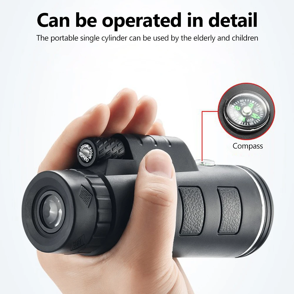 Hot selling night vision Monocular Monocular Telescope 50x60 high power hd with Phone holder Tripod Compass