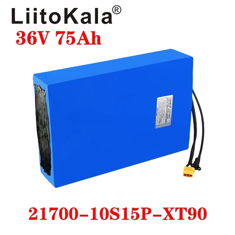 Liitokala 36v 75ah 21700 5000mah 10s15p electric battery 36v 1000w lithium battery built-in 20a bms electric motor bicycles