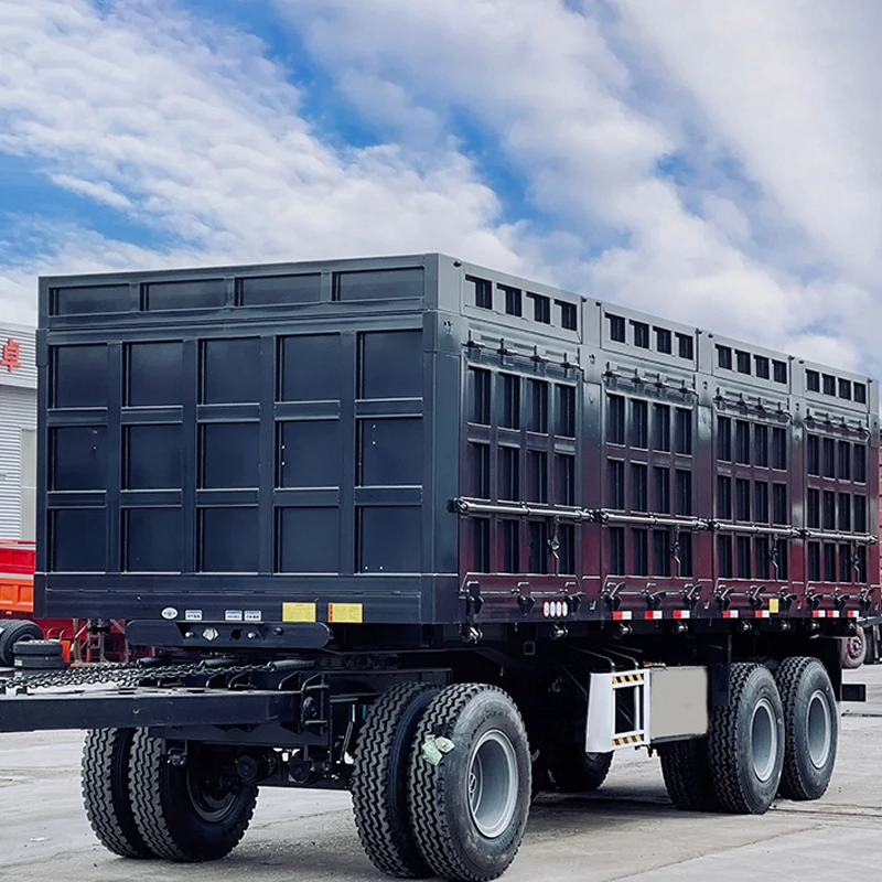 New High Quality 4-Axles Transport Stake Fence Cargo Semi Trailer 40-50t Capacity Side Wall Truck Trailers