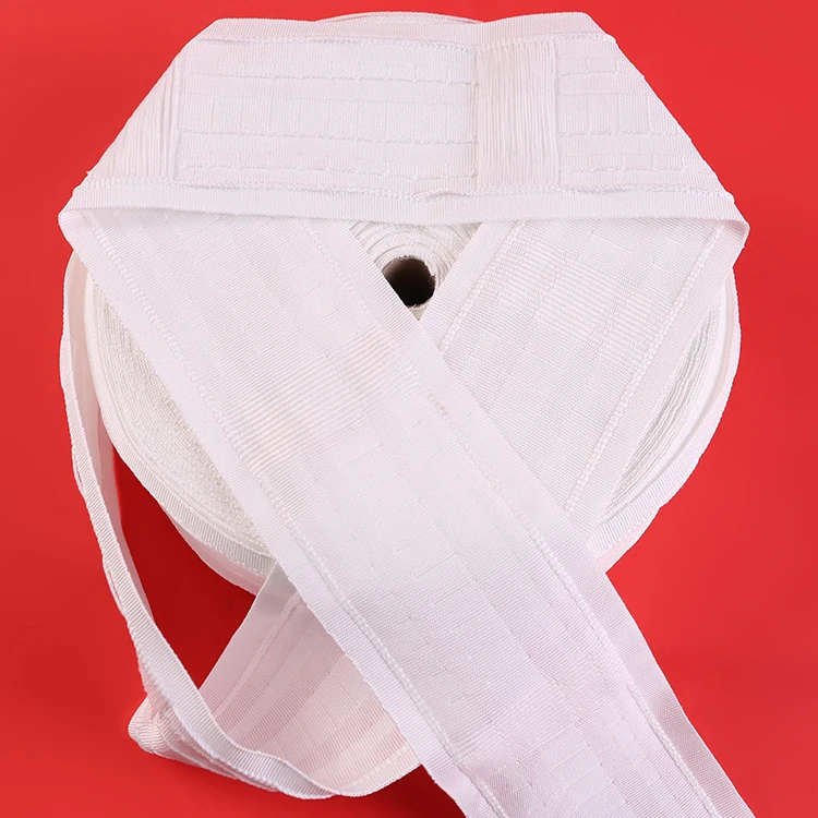 2022 new trend white Opaque 8.9cm 100% polyester curtain tape for home use