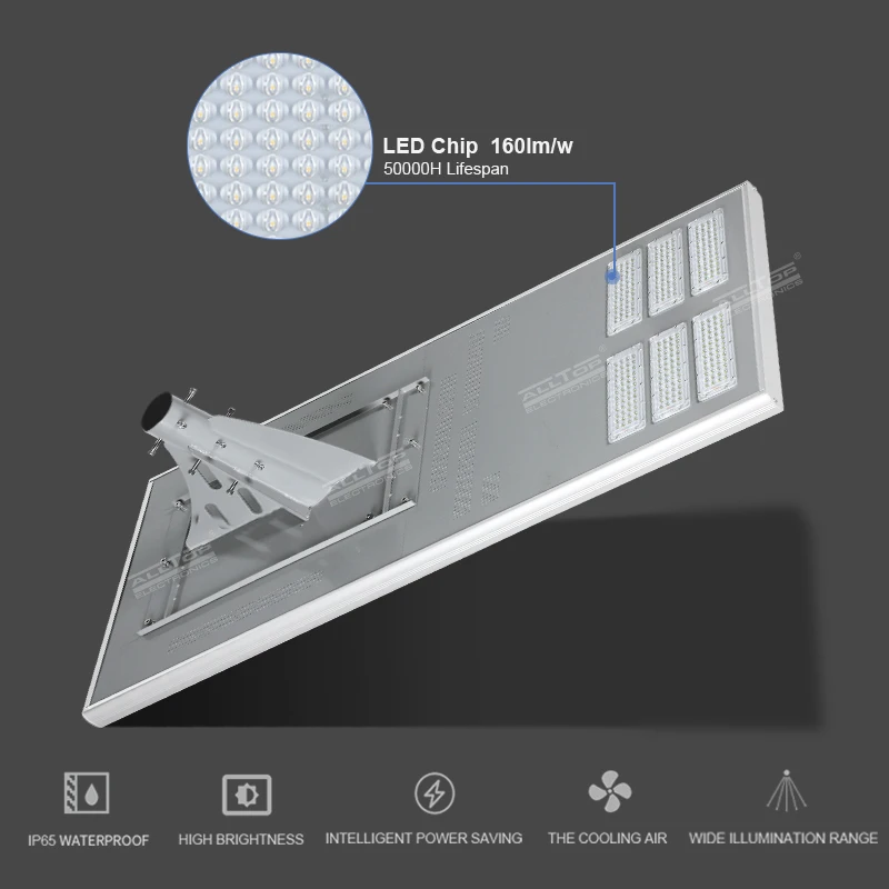 Wholesale Price Road Highway Square Waterproof Ip65 Outdoor 200w Aluminum All In One Integrated Led Solar Power Street Light