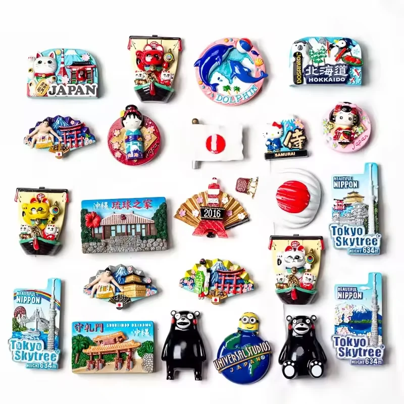 High Quality Custom 3D Japan Tourist Souvenirs Wholesale Resin Fridge Magnets Acrylic Refrigerator Magnet National city souvenir