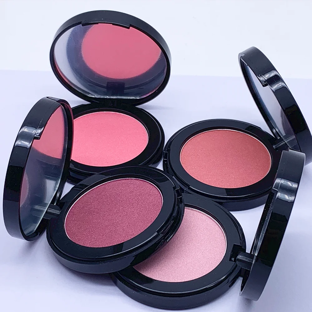 customize own logo brand unique vegan highlighter bronzer contour makeup loose powder blush palette blush private label