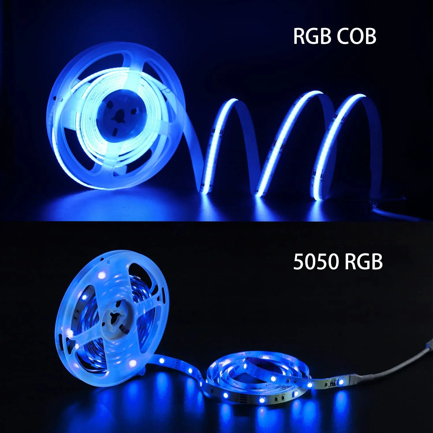 Commercial Dream Full Color RGBW DC12V 24V Magic Digital No Light Point RGBIC Soft 630/m Smart Addressable RGB COB LED Strips