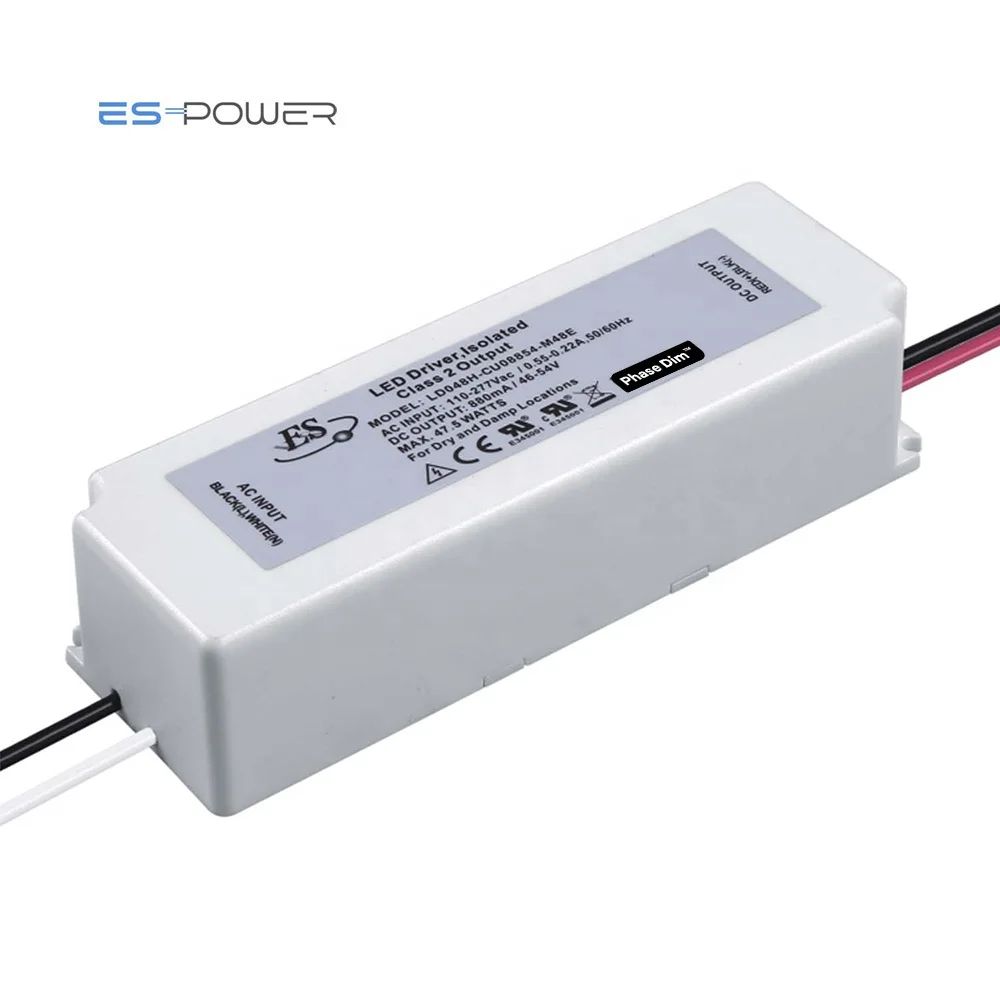 UL 48W 50W 36-42v 1140ma ip65 waterproof Constant Current ELV Dimming 50 watt 300ma LED Driver