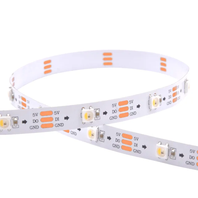 2 Years Warrant UL CE Rohs 30D 30pixel RGB RGBW 5V 12V SMD 5050 SK-6812 WS2811 Smart Flexible Soft Led Pixel Strip Light