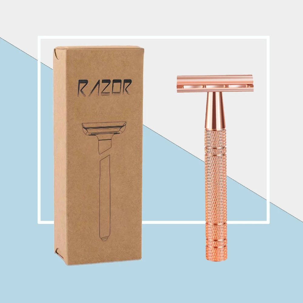 Источник, Заводская Классическая Ручная Безопасная бритва, металлическая бритва, розовое золото, Лидер продаж, бритва для ухода за мужчинами, инструменты для бритья