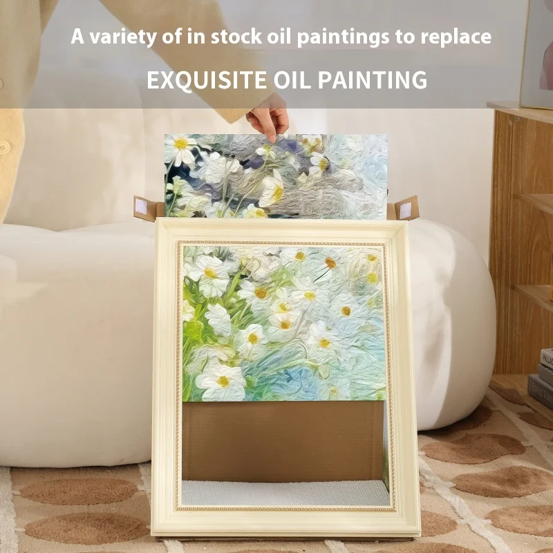Wholesale Cross-Border Four Seasons Universal Cat Toy New Photo Frame Cat Nest Oil Painting Series Made Plastic Cat Carton