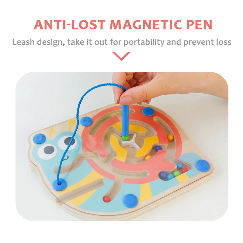 Baby Maze Wooden Montessori Game Kids Early Educational Interactive Wooden Toy Magnetic Blocks For Children Holiday Gifts