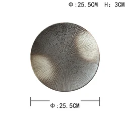Wholesale Japanese Style Brown Stoneware Steak Plate Classic Ceramic Stock Plate