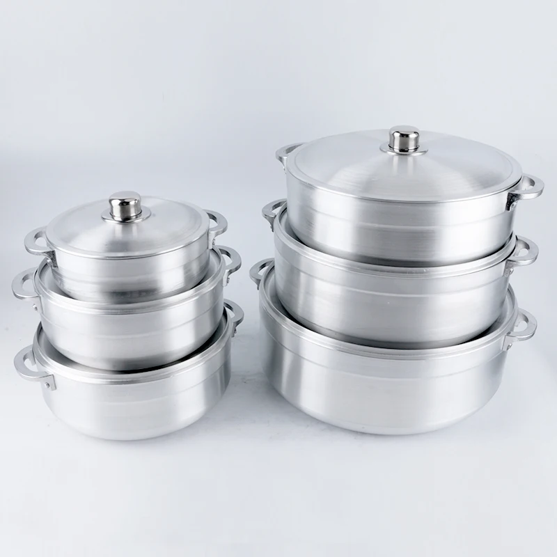 20/24/26/30/32/36cm Chinese Factory Shipped 6 Pieces of Aluminum Pot Sets to Africa