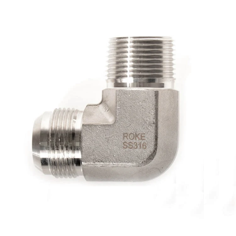 37 Degree Flared Tube Fittings Union 90 degree Male Elbows Stainless Steel or Carbon Steel