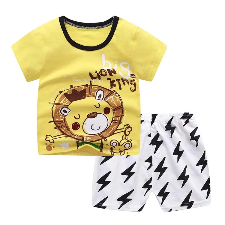 baby boy girl clothes set summer kids clothing shorts cotton T shirt and short set