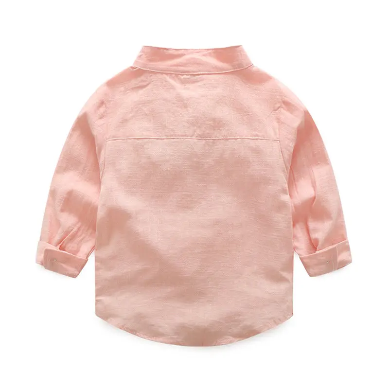 Bangladesh Children spring and autumn cotton shirt Short sleeve kids boys top turn-down collar children boys plaid shirts