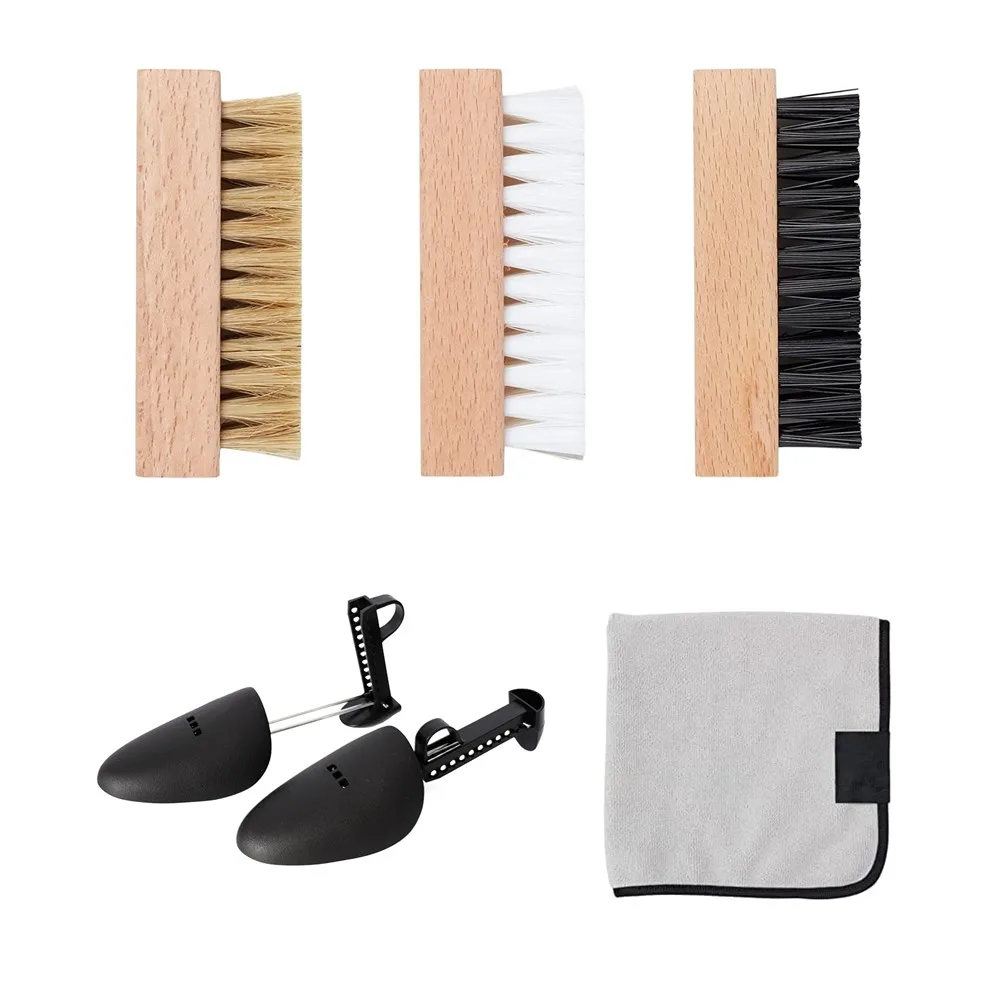 Factory Supply Custom Logo Suede and Nubuck 4-Way Brush Shoe Cleaning Brush for boots shoes jackets