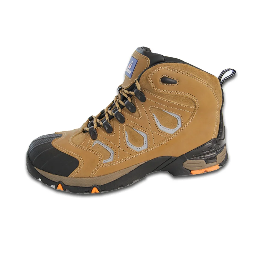 New Design Genuine Leather Upper Anti Smashing High Cut Safety Shoes For Electrician
