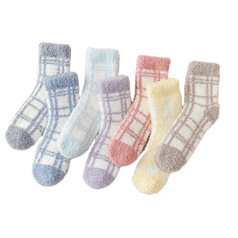 Оптовая продажа, модные домашние теплые носки для пола, женские пушистые носки для сна