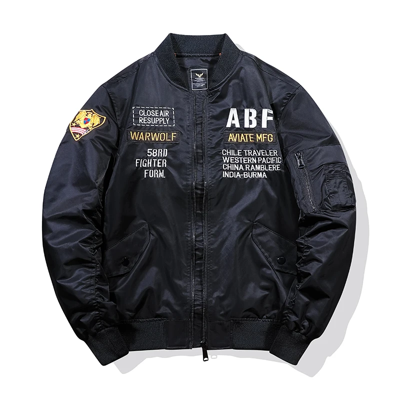 Оптовая продажа, куртки-бомберы с вышивкой, мужские куртки-бомберы, летные куртки для мужчин и женщин