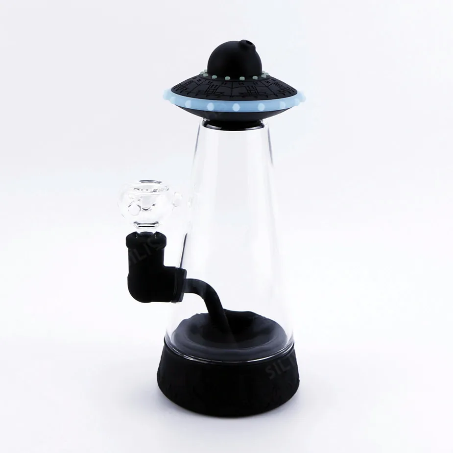 smoke shop supplies new UFO cute silicone water pipe tobacco accessories smoke bubble poly glass smoking bubbler tobacco pipe