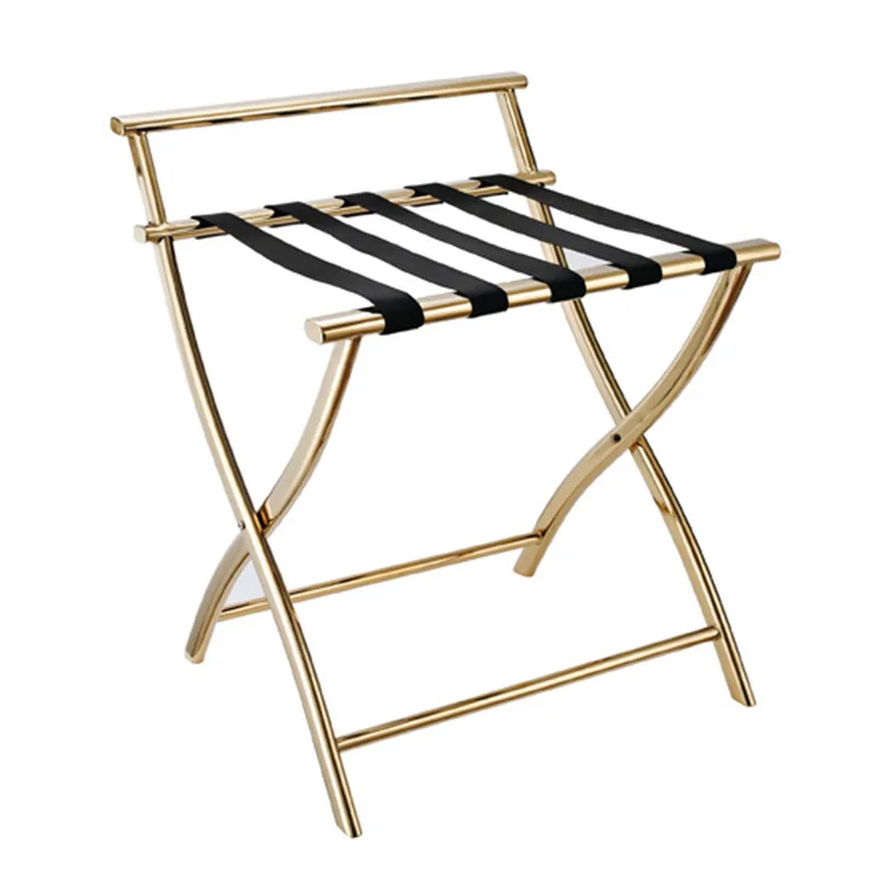 Metal Tube Folding Chrome Luggage Rack For Hotel Room