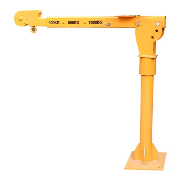1T mobile truck crane cheap price portable small pickup truck crane with cable electric winch
