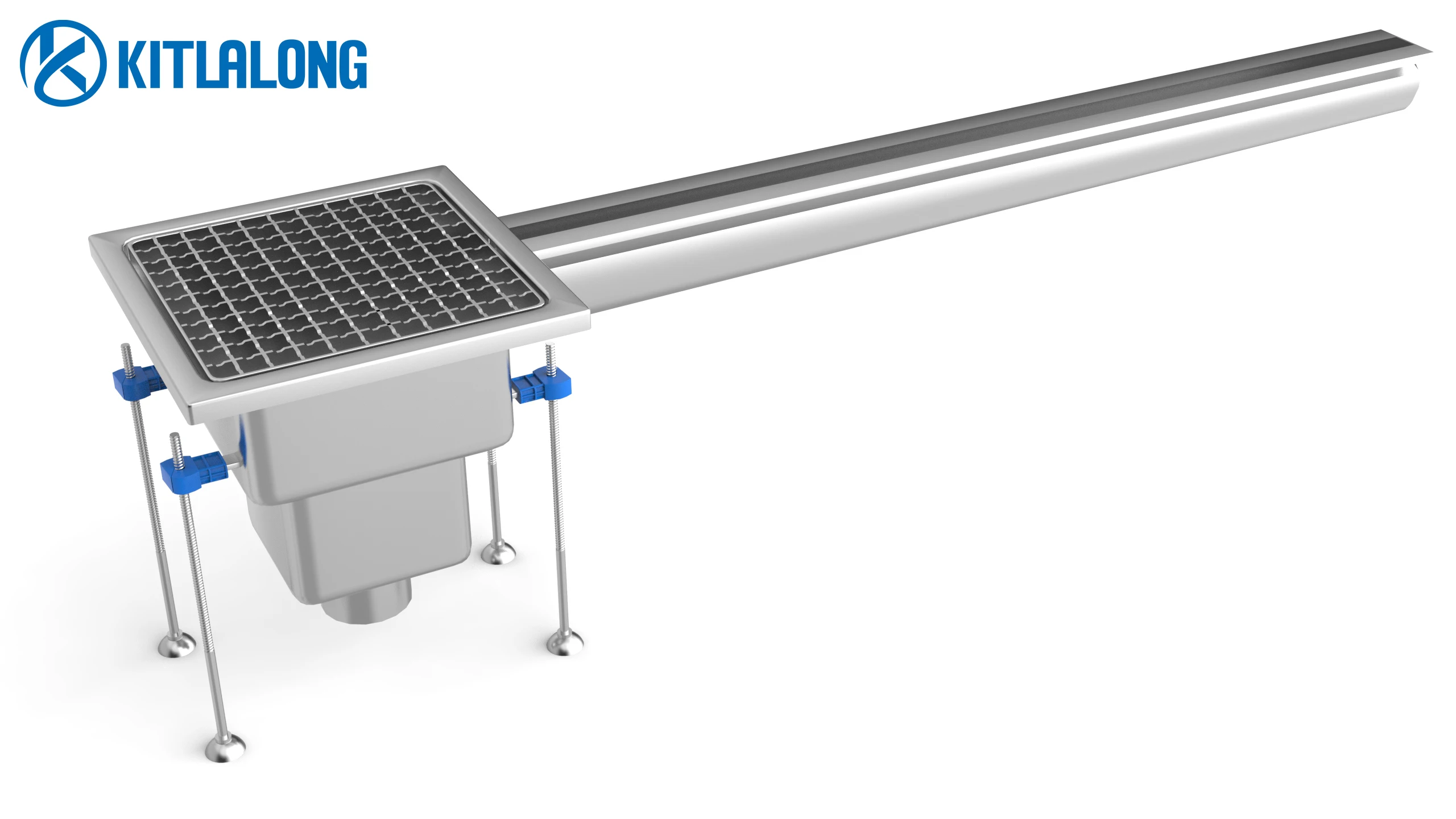 Kitlalona Linear Floor Drain For Commercial Kitchen Stainless Steel Odor Proof Floor Drain